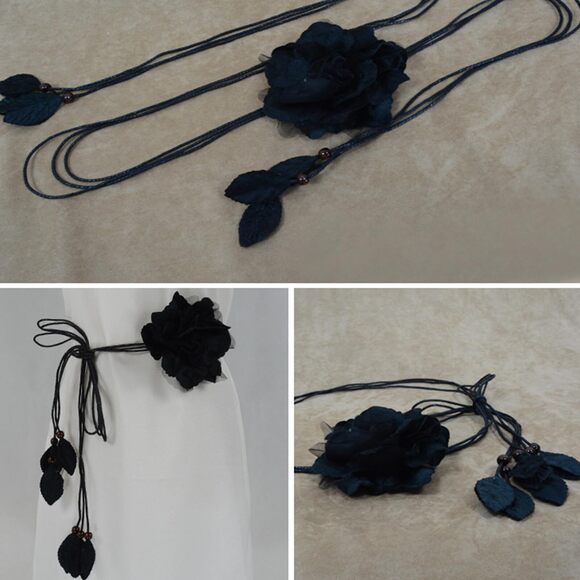 Ladies Bohemian Style Waist Belt Delicate Flower Decors Braided Belt Dress🌻 - Picture 8 of 9